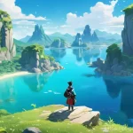 원신 이스터 에그 리스트 - **Genshin Impact Heart-Shaped Island Discovery:**
    "Two fully-clothed Genshin Impact characters, ...