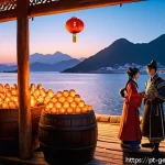 원신 팬 픽션 창작 가이드 - A detailed scene of two original Genshin Impact characters interacting naturally in the vibrant Liyu...